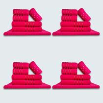 Jogo De Toalhas 24 Ps Coleo Montreal 100% Algodo Rosa