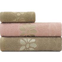 Jogo De Toalhas 3 Peças Banho + Rosto Marcotex 100% Algodão Petala - Emcompre