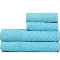 Jogo de Toalhas 4 Pçs Banho e Rosto Finesse 380g/m² 100% Algodão Atlântica Azul Polar Jogo de Toalhas 4 Pçs Banho e Rosto Finesse 380g/m² 100% Algodão Atlântica Azul Polar