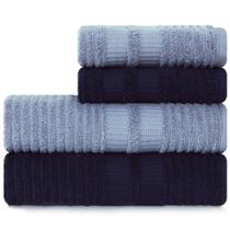 Jogo de Toalhas 4 Peças Banhão e Rosto 100% Algodão - Brisa - Karsten