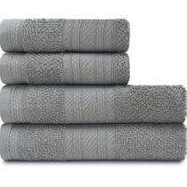 Jogo De Toalhas 4 Peças - Banho e Rosto 100% Algodão Empire Karsten - Emcompre