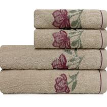 Jogo de Toalhas 4 Peças Banho e Rosto 100% Algodão Karsten Encanto