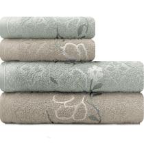 Jogo De Toalhas 4 Peças - Banho e Rosto Algodão Antipiling Yuna Karsten - Emcompre
