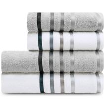 Jogo De Toalhas 4 Peças - Banho + Rosto Algodão Fio Penteado Lumina Karsten - Emcompre