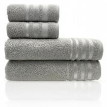 Jogo de Toalhas 4 Peças Marselha 100% Algodão Felpudas