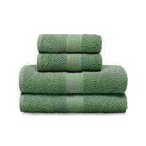 Jogo de Toalhas 4 Peças Nobre Buettner 100 Algodão Natural Cor Oliva Qualidade Premium e Conforto