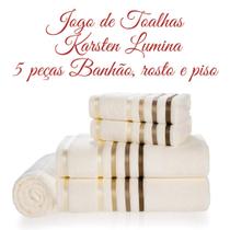 Jogo de Toalhas 5 peças Banhão Karsten Lumina Bege Ivory