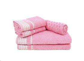 Jogo de Toalhas 5 peças banho piso e rosto Canelada Denver LMPeter