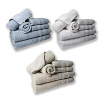 Jogo De Toalhas 6 Banhos 6 Rostos 6 Pisos Grossa Az+bg+br