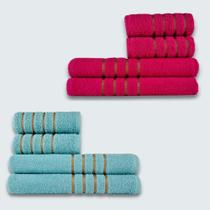 Jogo De Toalhas 8 Pea Coleo Montreal 100% Algodo Rosa+verde Jogo De Toalhas 8 Pea Coleo Montreal 100% Algodo Rosa+verde