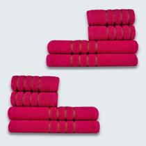 Jogo De Toalhas 8 Peças Coleção Montreal 100% Algodão Rosa