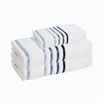 Jogo de Toalhas Banhão e Rosto 3 peças Lumina Unika Karsten Branco Fio Penteado Jogo de Toalhas Banhão e Rosto 3 peças Lumina Unika Karsten Branco Fio Penteado