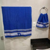 Jogo De Toalhas Banho E Rosto 2 Peças Conjunto Algodão