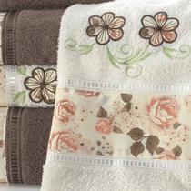 Jogo de Toalhas Banho e Rosto 5 peças 100% Algodão Passione - Marrom