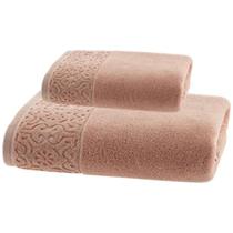 Jogo de Toalhas Banho e Rosto Arabesco Rosa Corttex Jogo de Toalhas Banho e Rosto Arabesco Rosa Corttex