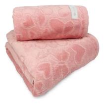 Jogo de Toalhas Banho e Rosto Aveludada Döhler Romance Rose