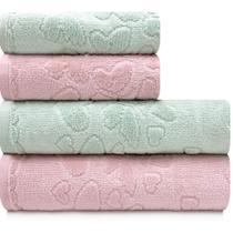 Jogo de Toalhas Banho e Rosto Döhler 100% Algodão Aveludada Romance