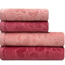 Jogo de Toalhas Banho e Rosto Döhler 100% Algodão Aveludada Romance