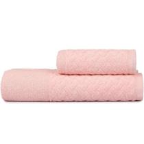 Jogo De Toalhas Banho E Rosto Finesse 380g-m² 100% Algodão Atlântica Rosa Fada