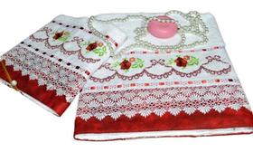 Jogo De Toalhas Bordadas Banho E Rosto - Mariana Jogo De Toalhas Bordadas Banho E Rosto - Mariana