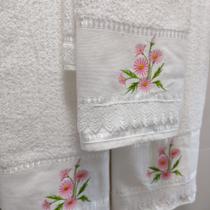 Jogo de toalhas bordado Karsten (3 peças)
