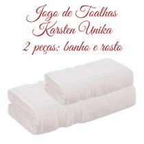 Jogo de Toalhas Brancas 2 Peças Banho e Rosto Karsten Unika Jogo de Toalhas Brancas 2 Peças Banho e Rosto Karsten Unika