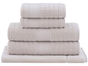 Jogo de Toalhas Buddemeyer 100% Algodão Delicata Air Cotton Jacquard Felpa Bege 5 Peças