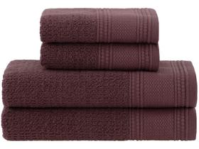 Jogo de Toalhas Buddemeyer 100% Algodão Novita Extra Soft Jacquard Felpa Marrom 4 Peças