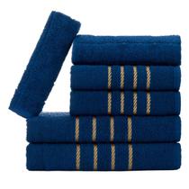 Jogo de Toalhas c/ Efeito Dourado 2 Banho + 2 Rosto + 2 Piso Luxo 100% Algodão - Sortido