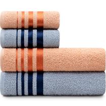 Jogo de Toalhas de Algodão 4 Peças Banho e Rosto Karsten - Emcompre Jogo de Toalhas de Algodão 4 Peças Banho e Rosto Karsten - Emcompre
