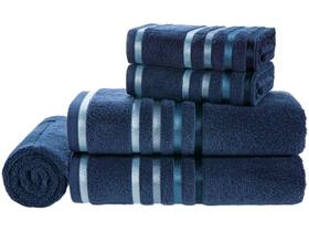 Jogo de Toalhas de Banhão Karsten Lumina Naval 5 Peças Jogo de Toalhas de Banhão Karsten Lumina Naval 5 Peças