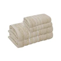 Jogo de Toalhas de Banho 4 peças Macia Ondulada Jacquard Bege Wave Corttex Jogo de Toalhas de Banho 4 peças Macia Ondulada Jacquard Bege Wave Corttex