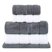 Jogo de Toalhas de Banho com 05 Peças Vision Dual Air Branca e Cinza - Buddemeyer