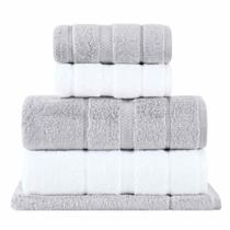 Jogo de Toalhas de Banho com 05 Peças Vision Dual Air Branca e Prata - Buddemeyer