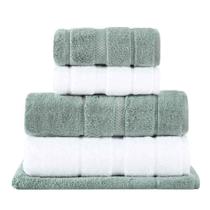 Jogo de Toalhas de Banho com 05 Peças Vision Dual Air Branca e Verde - Buddemeyer