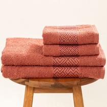 Jogo de Toalhas de Banho Creta 360g/m² Jacquard - 4 peças Têxtil Arte