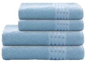 Jogo de Toalhas de Banho e Rosto Camesa Decor Azul 4 Peças Jogo de Toalhas de Banho e Rosto Camesa Decor Azul 4 Peças