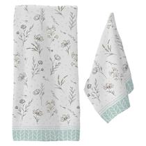 Jogo de Toalhas de Banho Feminino Floral Verde Cortesia 2 peças Lepper
