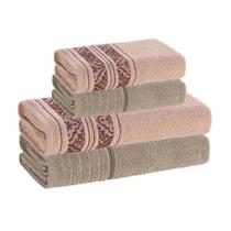 Jogo de Toalhas de Banho Karsten Percal de Algodão 4 Peças Jogo de Toalhas de Banho Karsten Percal de Algodão 4 Peças
