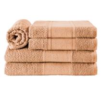 Jogo de Toalhas de Banho Noblesse 5 pçs 100% Algodão Detalhe Decorativo
