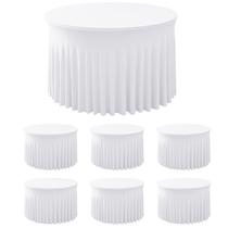 Jogo de Toalhas de Mesa HolidayIdeas 6 Unidades Branco Spandex Redondo 152 cm Jogo de Toalhas de Mesa HolidayIdeas 6 Unidades Branco Spandex Redondo 152 cm