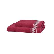 Jogo De Toalhas Dhler Jacquard Premium Corações Banho 2 Pçs Jogo De Toalhas Dhler Jacquard Premium Corações Banho 2 Pçs