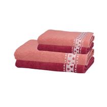Jogo De Toalhas Dhler Jacquard Premium Corações Banho 4 Pçs Jogo De Toalhas Dhler Jacquard Premium Corações Banho 4 Pçs