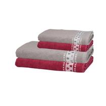 Jogo De Toalhas Dhler Jacquard Premium Corações Banho 4 Pçs Jogo De Toalhas Dhler Jacquard Premium Corações Banho 4 Pçs