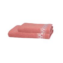 Jogo De Toalhas Döhler Jacquard Premium Corações Banho 2 Pçs