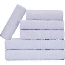 Jogo De Toalhas Gigante Itália Soft 2 Banhão + 2 Rosto + 2 Tapete Luxo 100% Algodão - Branco