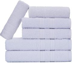 Jogo de Toalhas Gigante Itália Soft 2 Banhão + 2 Rosto + 2 Tapete Luxo 100% Algodão - Branco