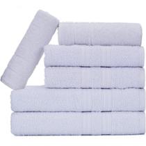 Jogo De Toalhas Gigante Itália Soft 2 Banhão + 2 Rosto + 2 Tapete Luxo 100% Algodão produto desenvolvido com cor Branco