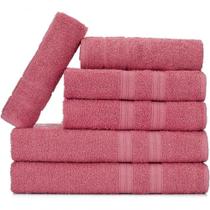 Jogo De Toalhas Gigante Itália Soft 2 Banhão + 2 Rosto + 2 Tapete Luxo 100% Algodão - Rosê