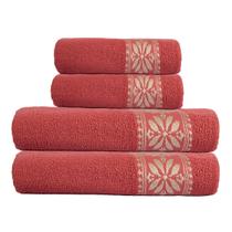 Jogo de Toalhas Grandes 4 Peças 100% Algodão Ótima Absorção